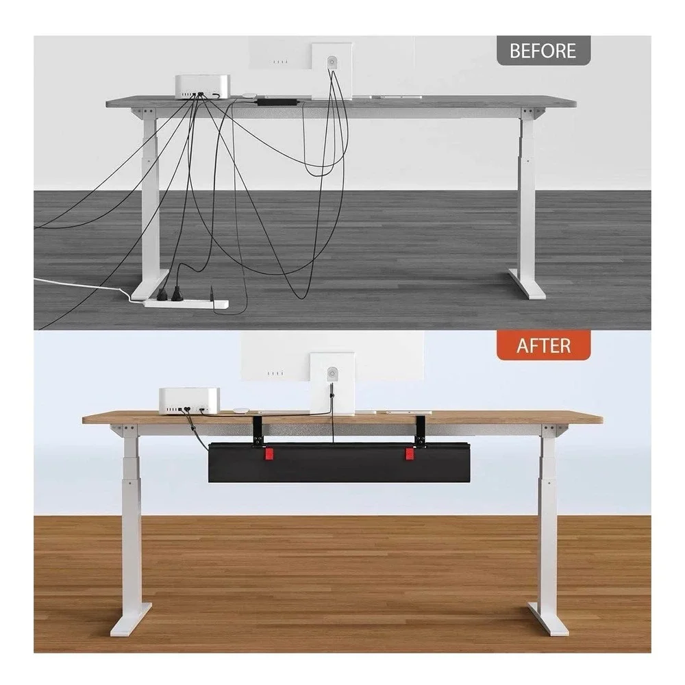 Univivi No Drill Under Desk Cable Management Tray 36